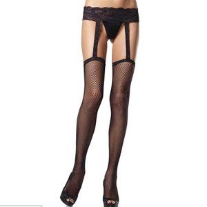 Fishnet Garter belt Stockings